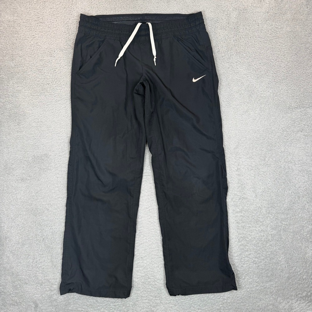 Nike Dri-FIT Mens Track Pants Black Straight Leg Mesh Lined Size Large RN56323